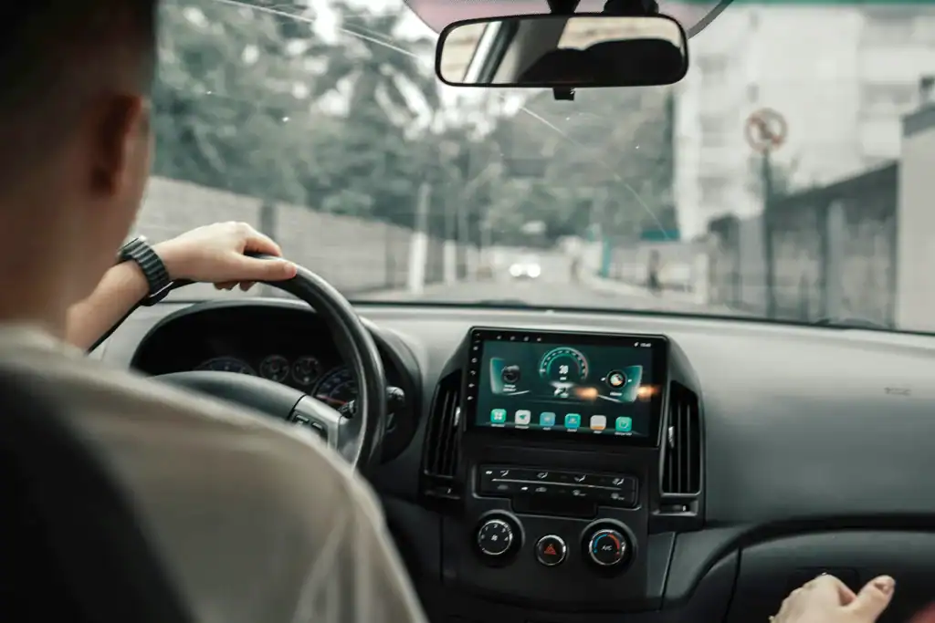Driver navigating a road